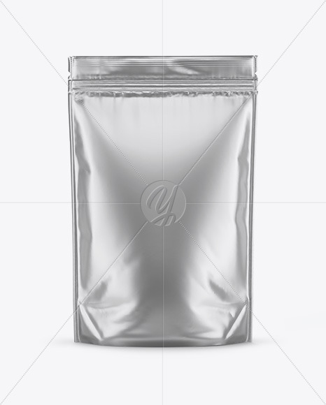 Matte Metallic Stand-Up Pouch Mockup