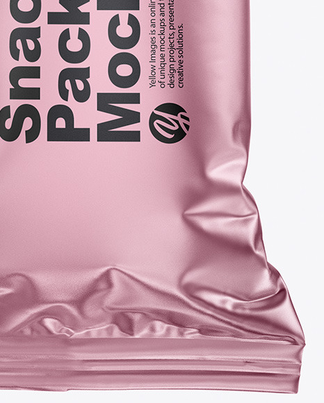 Matte Metallic Snack Package Mockup