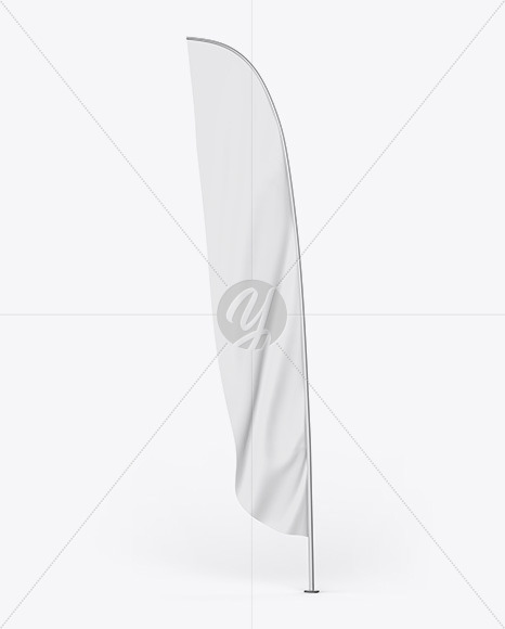 Glossy Convex Flag Mockup