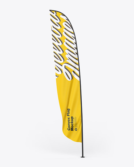 Glossy Convex Flag Mockup