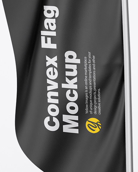 Glossy Convex Flag Mockup