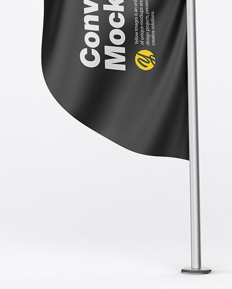 Glossy Convex Flag Mockup