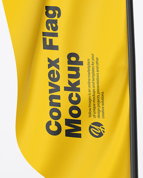 Glossy Convex Flag Mockup