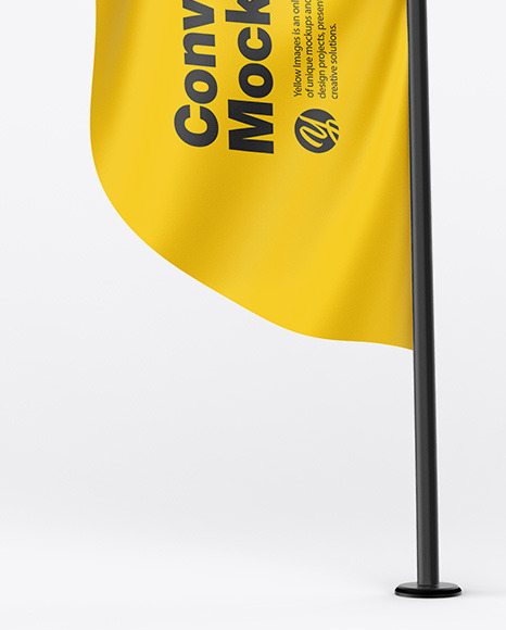 Glossy Convex Flag Mockup