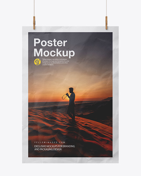 Crumpled A2 Poster Mockup