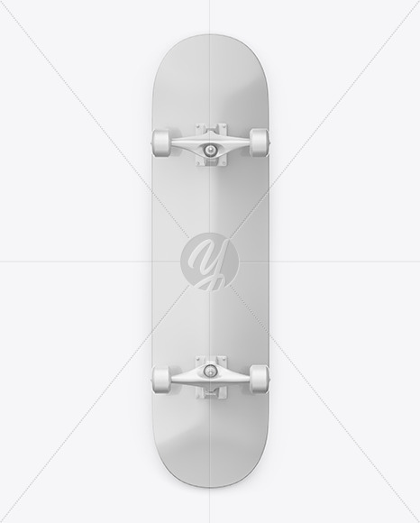 Matte Skateboard Mockup - Back View