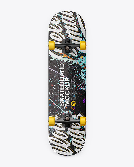 Matte Skateboard Mockup - Back View