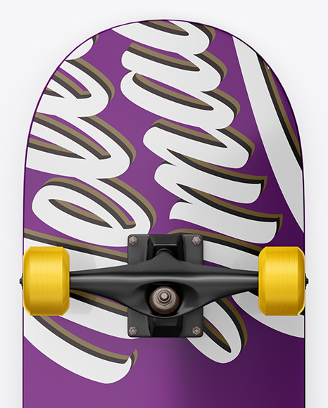 Matte Skateboard Mockup - Back View