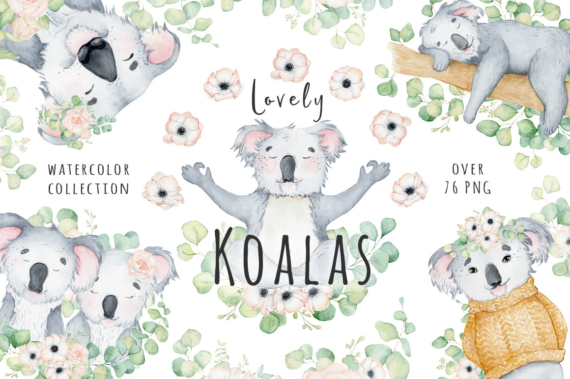 Lovely Koalas and Eucalyptus Lovely Koalas and Eucalyptus