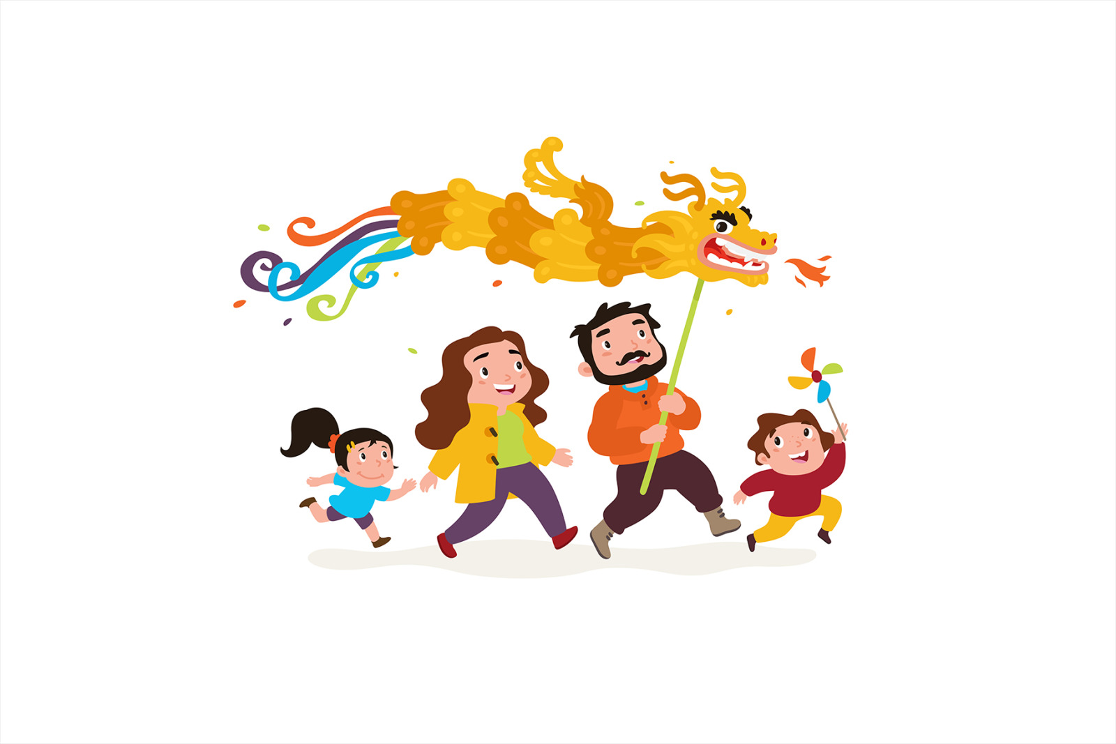 Beautiful cartoon family. Beautiful cartoon family.