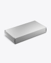 Glossy Metallic Pills Box Mockup - Halfside View (High Angle Shot)