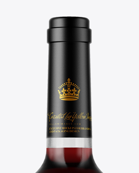 Clear Glass Red Wine Bottle Mockup