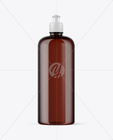 Amber Plastic Bottle Mockup