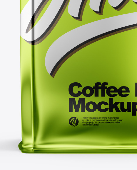 Metallic Paper Coffee Bag Mockup