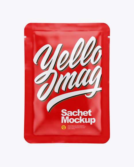 Glossy Sachet Mockup