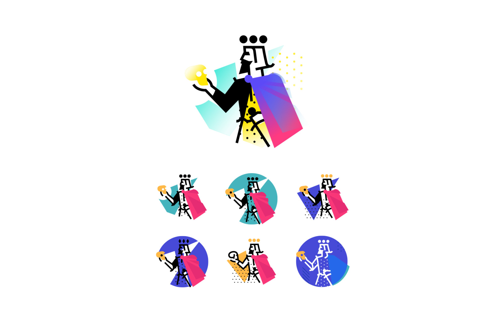13 icons of art. Vector!