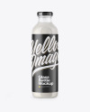 Clear Glass Milk Bottle Mockup