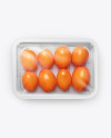 Plastic Tray With Orange Tomatoes Mockup