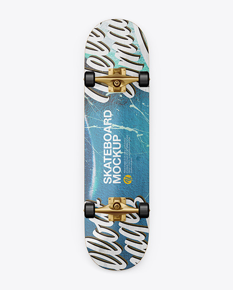 Wooden Skateboard Mockup - Back View