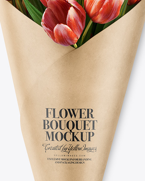 Kraft Flower Bouquet Mockup