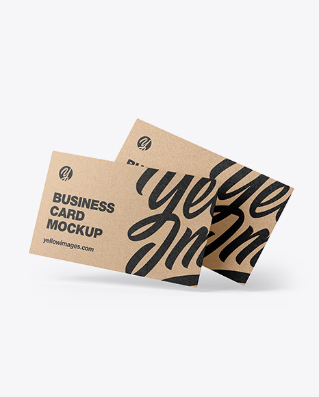 Kraft Business Cards Mockup