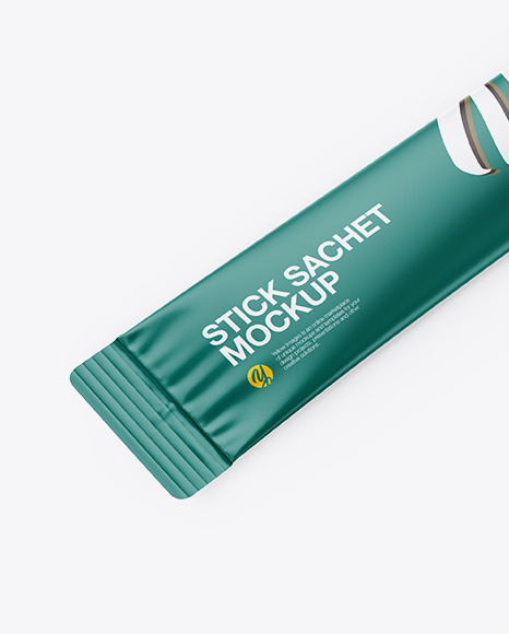 Matte Stick Sachet Mockup - Half Side View