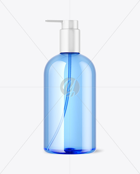 Blue Bottle with Pump Mockup