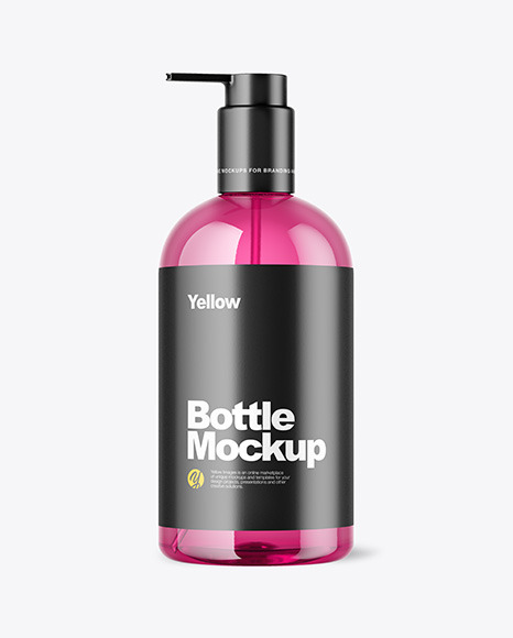 Plastic Bottle with Pump Mockup