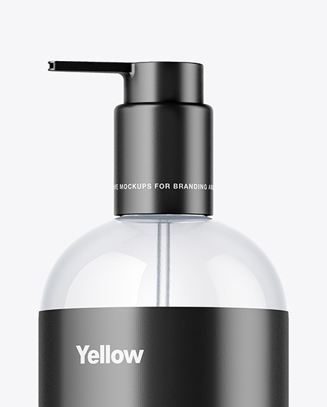 Clear Bottle with Pump Mockup Clear Bottle with Pump Mockup