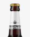 Amber Glass Bottle With Red Ale Mockup