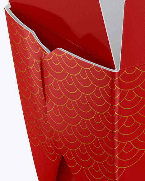 Opened Glossy Noodles Box Mockup - Half-Side View