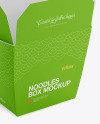 Opened Matte Noodles Box Mockup - Half-Side View