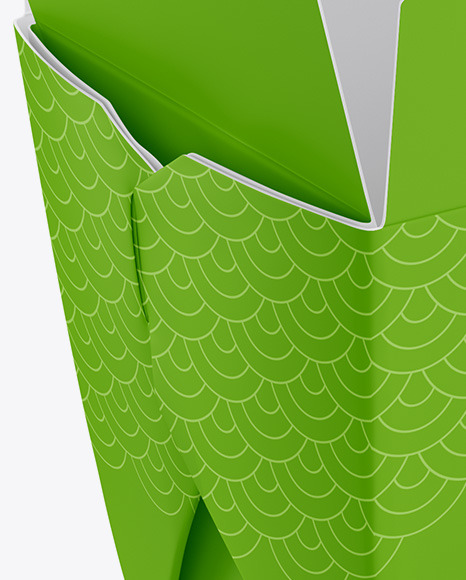 Opened Matte Noodles Box Mockup - Half-Side View