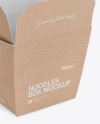 Opened Kraft Noodles Box Mockup - Half-Side View