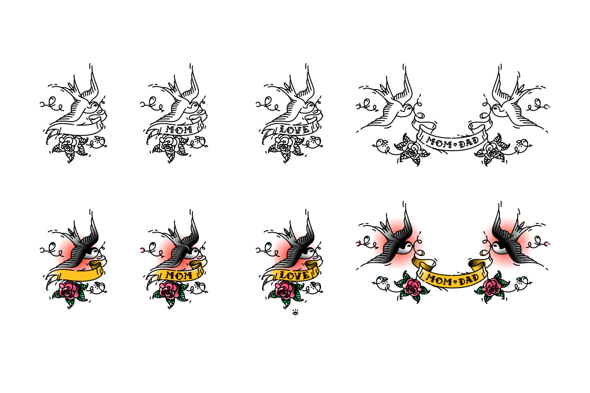 Mega set of 25 tattoos! Vector gothic letters! Mega set of 25 tattoos! Vector gothic letters!