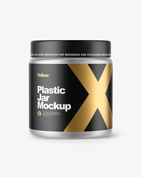 Metallized Plastic Jar Mockup