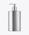 Metallic Plastic Bottle with Dispenser Mockup