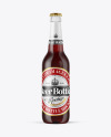 Clear Glass Bottle with Red Ale Mockup