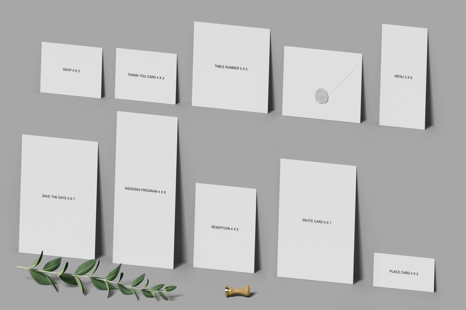 Wedding Invitation Set Mockup