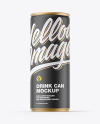 Metallic Drink Can w/ Matte Finish Mockup