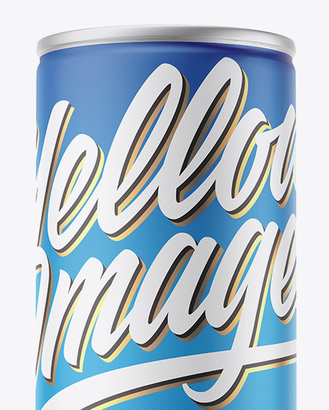 Metallic Drink Can w/ Matte Finish Mockup