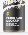 Metallic Drink Can w/ Matte Finish Mockup