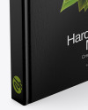 Hardcover Book Mockup - Half Side View (High Angle Shot)