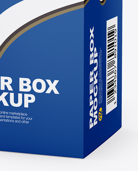 Matte Paper Box Mockup - Half Side View