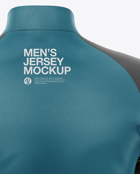 Men's Jersey With Long Sleeve Mockup - Back View