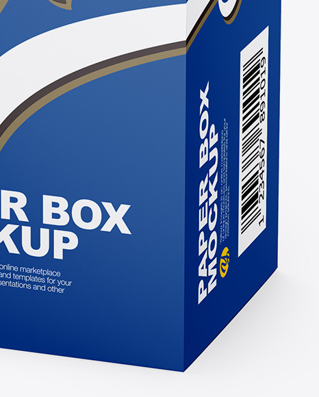 Matte Paper Box Mockup - Half Side View