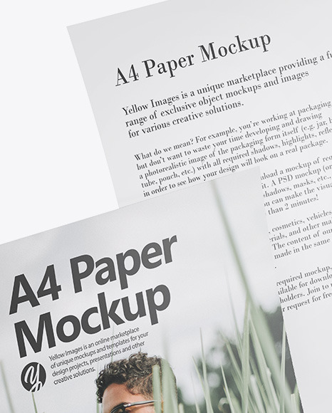 Two A4 Papers Mockup