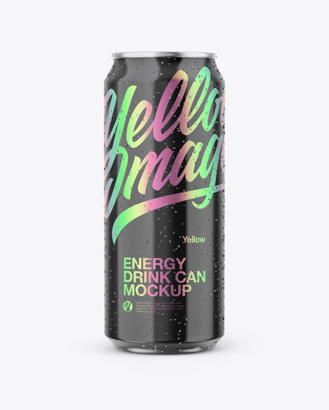 Metallic Can W/ Glossy Finish Mockup