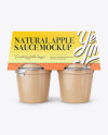 Natural Apple Sauce 4-6 Oz. Cups Mockup - Front View - Free Download