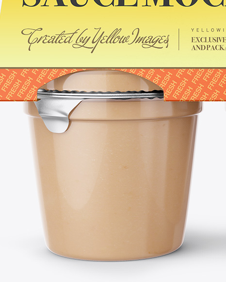 Natural Apple Sauce 4-6 Oz. Cups Mockup - Front View - Free Download